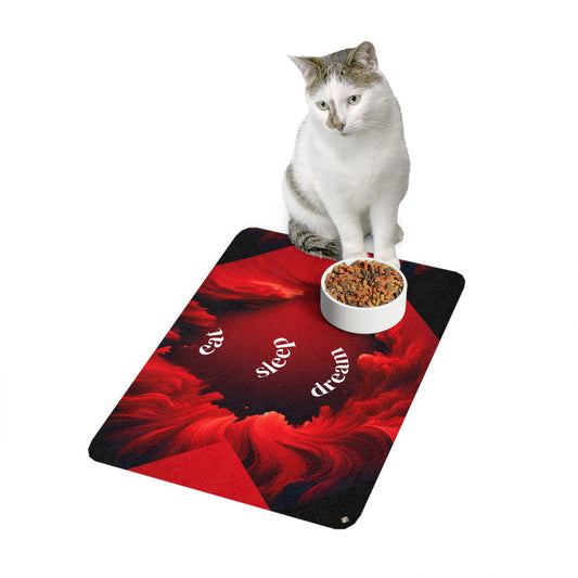 Red Conturee Pet Food Mat