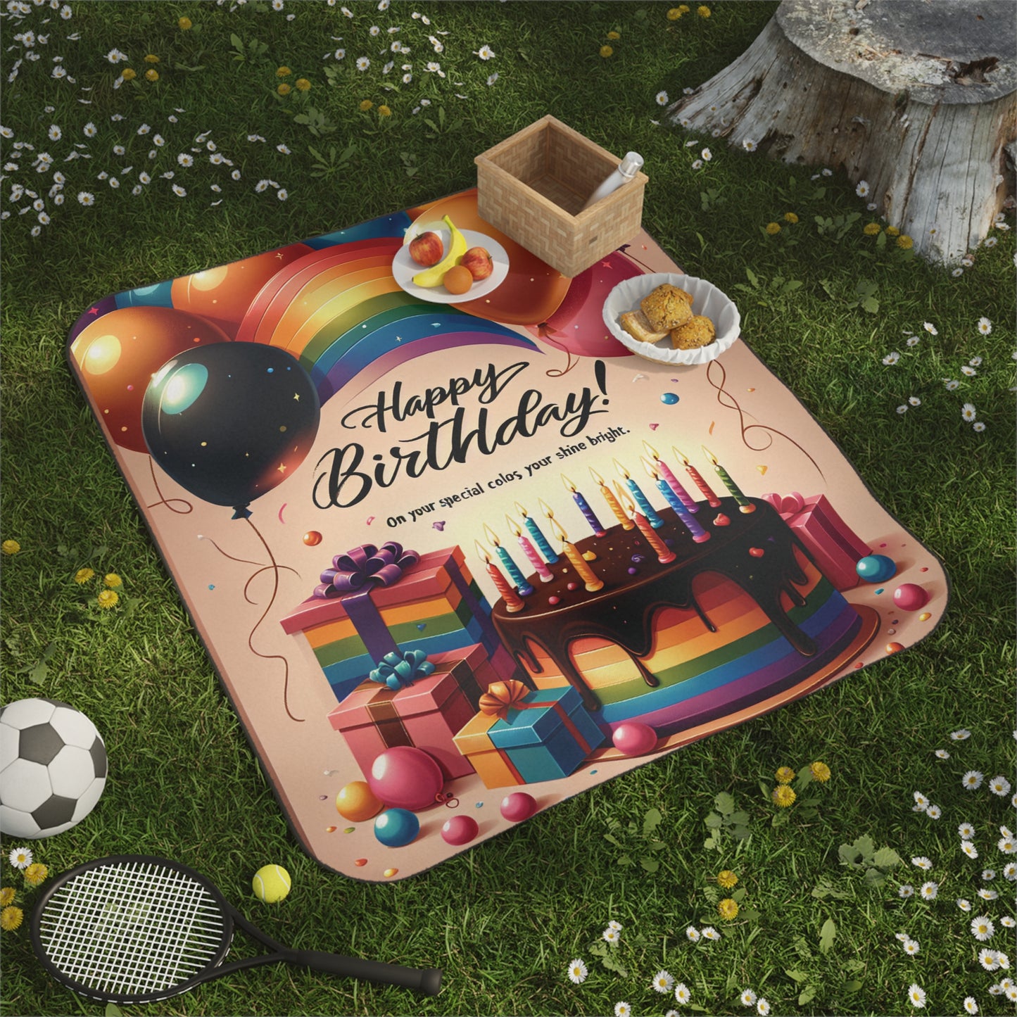 Birthday Picnic Blanket by Essenciera Conturee ONLY!!!