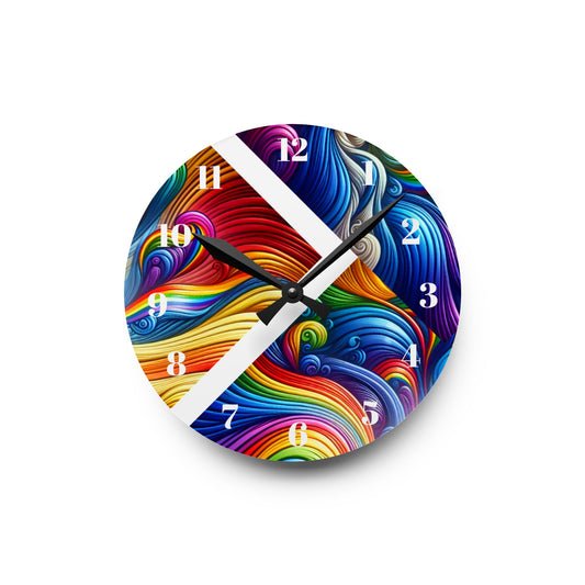 Colorful Abstract Acrylic Wall Clock | Designed by Essenciera Conturee