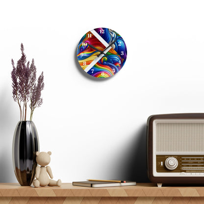 Colorful Abstract Acrylic Wall Clock | Designed by Essenciera Conturee