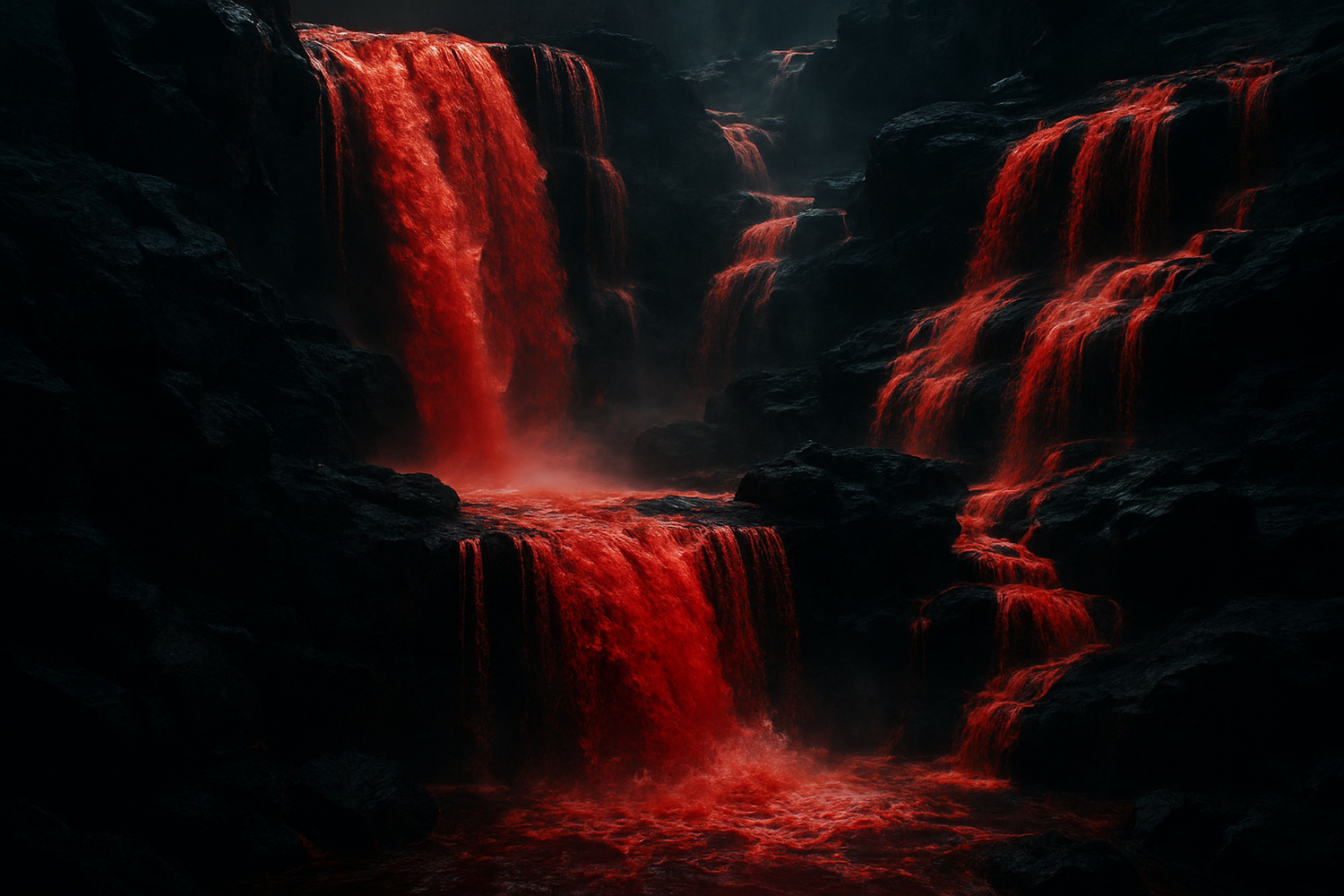 i need red and black waterfalls ai animations 